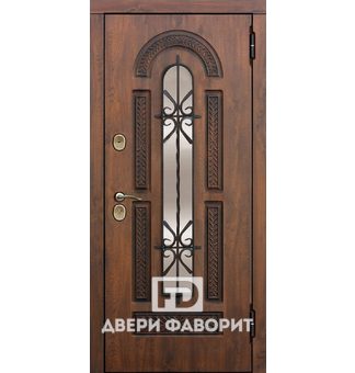 дверь железная с арочным стеклом и терморазрывом