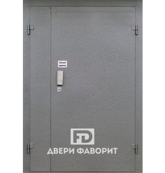 дверь с двумя распашными створками вдля подъезда с домофоном