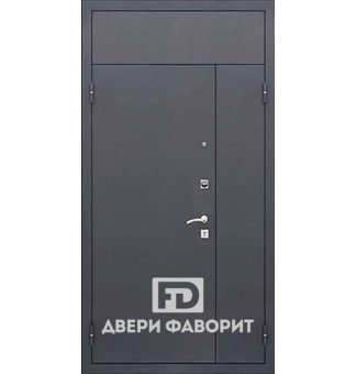 Дверь двустворчатая с верхней вставкой в подъезд
