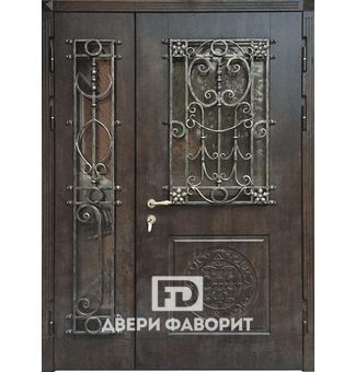 двухстворчатая железная дверь с мдф отделкой и терморазрывом