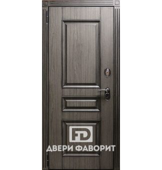 металлическая дверь в офис, отделка МДФ винорит снаружи, внутри шпон