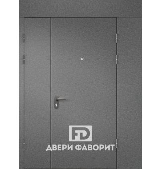 антивандальная недорогая двустворчатая дверь с боковой и верхней вставкой
