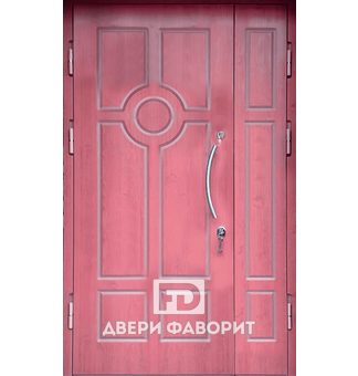 недорогая двустворчатая дверь с двухсторонней отделкой МДФ