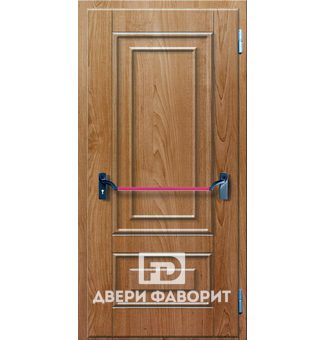 противопожарная дверь с отделкой МДФ и системой антипаника