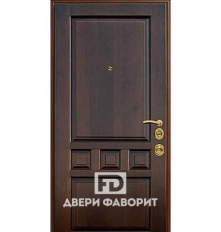 дверь стальная с открыванием внутрь, отделка массивом дерева с двух сторон