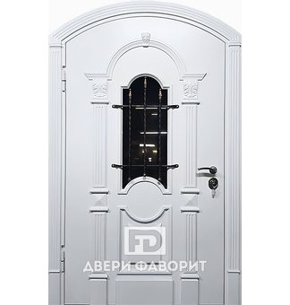 дверь стальная со стеклом для загородного дома